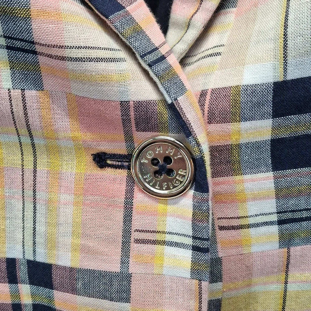 Sold! Tommy Hilfiger Mixed Madras Plaid Blazer Jacket Multicolor 12 NWOT - Picture 5 of 13